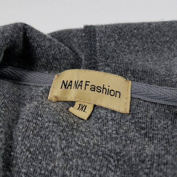 Nana Fashion Gray Velvet Zip Front Jogger Hoodie - Picture 7 of 10